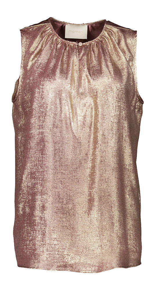 Chemisier brillant doré Cris Top Momoni
