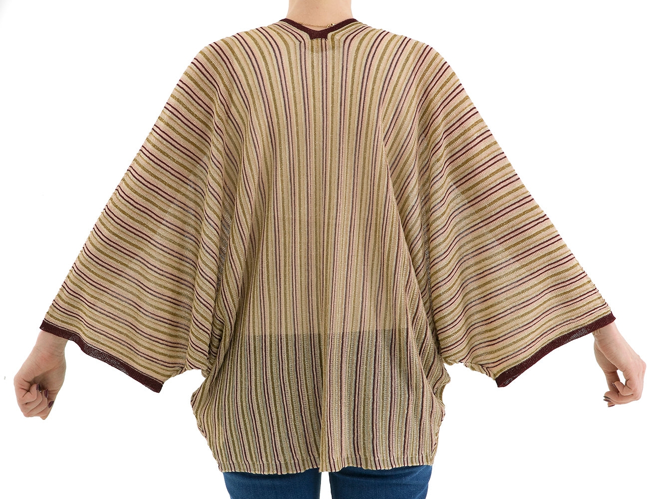 openvallende gestreepte gilet met glitterdraad Marambaia Momoni