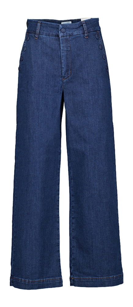 Donkerblauwe wide fit jeans Amber Nümph