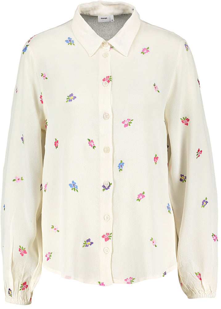 Ecru blouse met multicolor bloemenprint Erika Shirt Numph