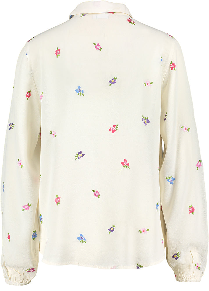 Chemisier écru à imprimé floral multicolore Erika Shirt Numph