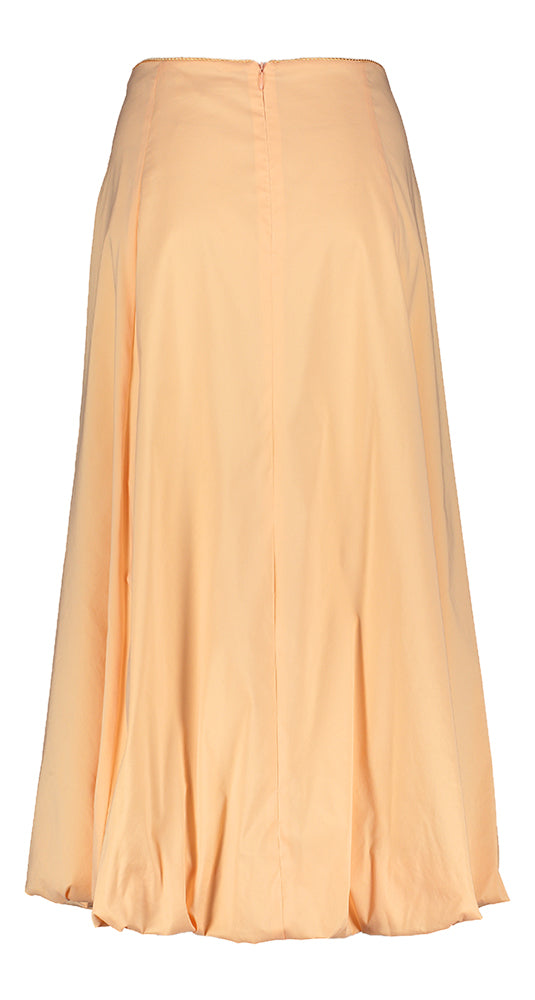 Jupe longue rose pâle à volants en bas, Devin Oscar