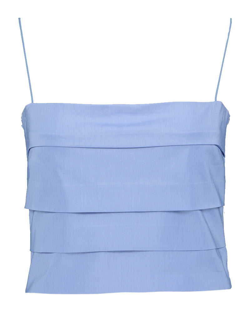 Crop top bleu clair à fines bretelles Lio Oscar