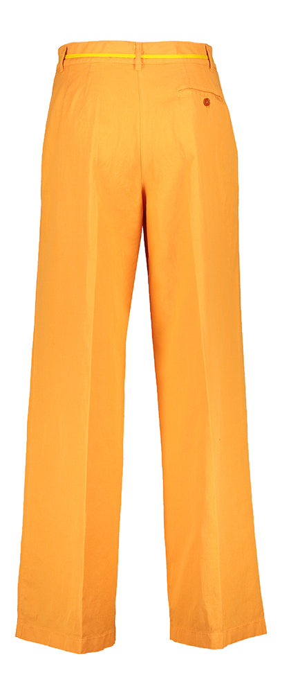 Oranje wijde broek met plooi Aspesi