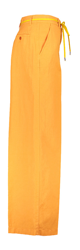 Oranje wijde broek met plooi Aspesi