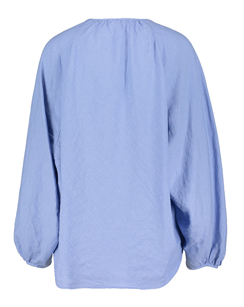 Blouse ample en lin bleue Aspesi