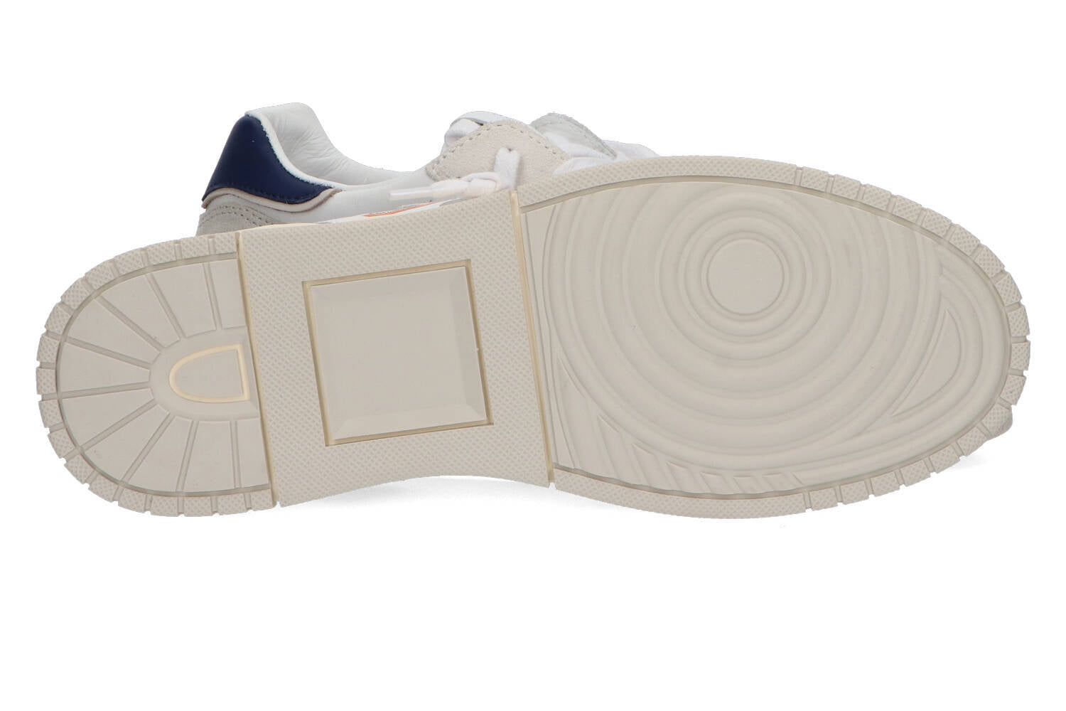 Witte sneakers met blaauw en oranje accent D.A.T.E