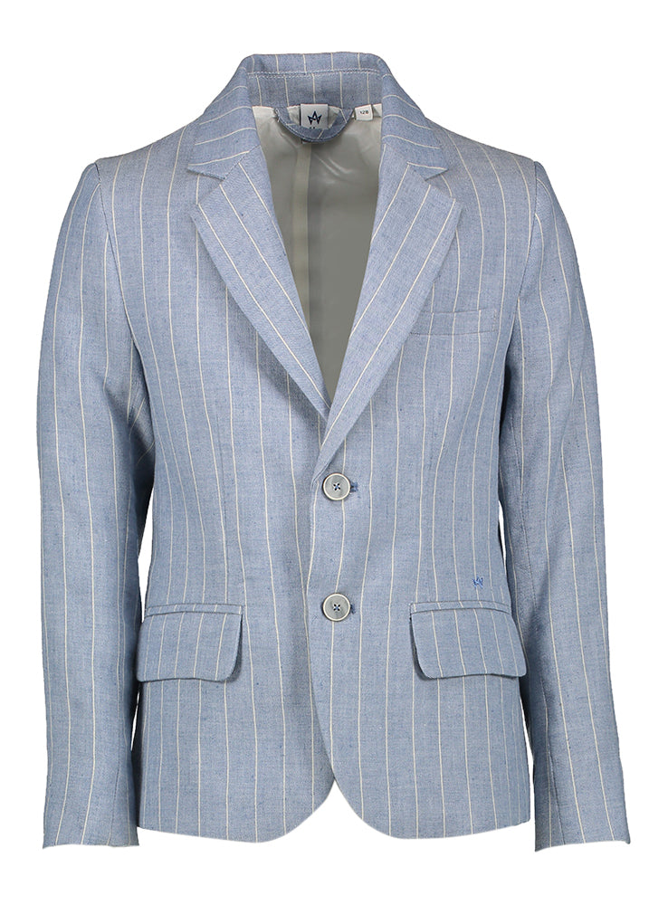 Blauwe gestreepte linnen blazer Bachus D-Lux