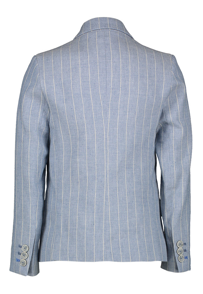 Blauwe gestreepte linnen blazer Bachus D-Lux