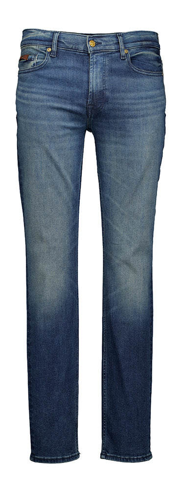 Donkerblauwe slim fit jeans For all mankind