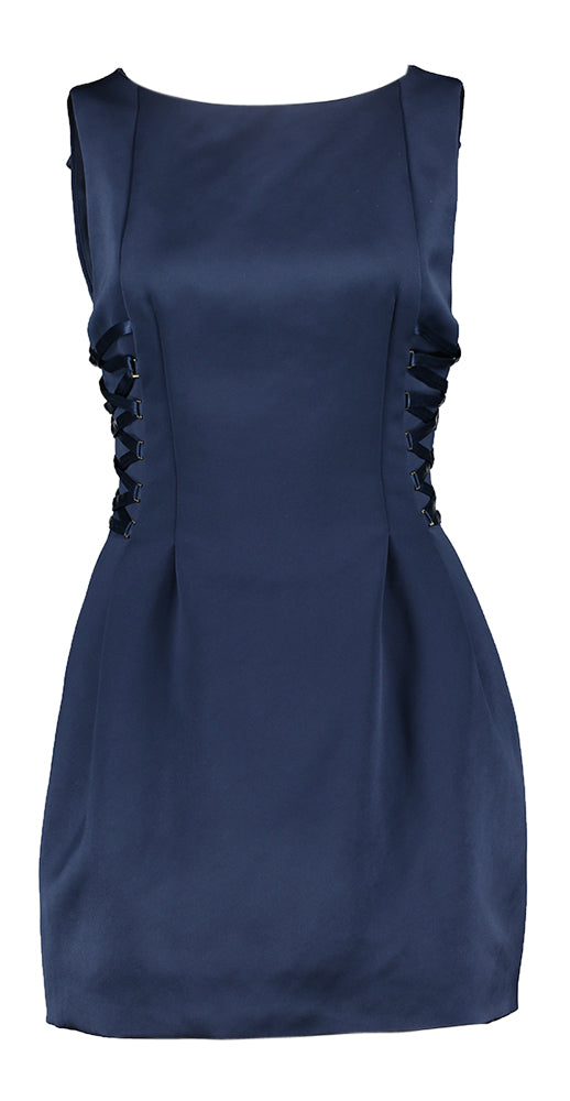 Robe de soirée bleu foncé brillante Elisabetta Franchi