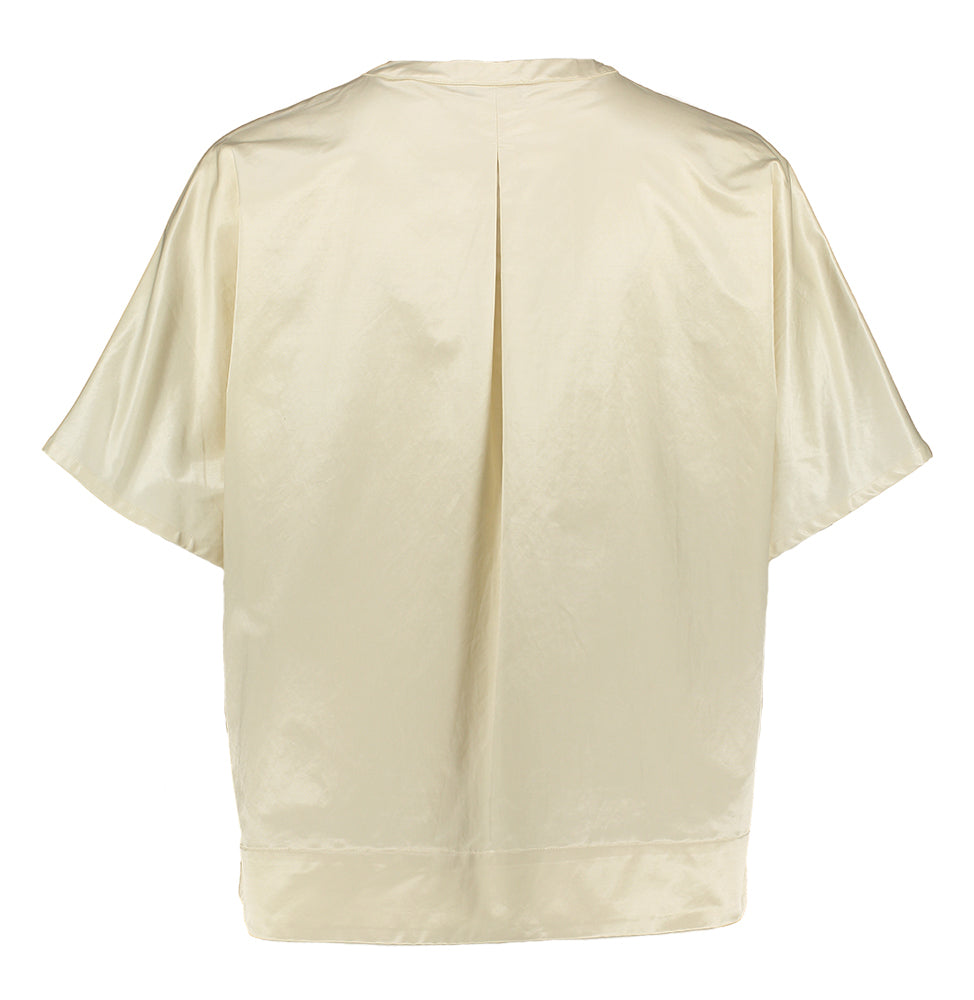 Ecru glanzende katoenen bloes Hetam Gigue