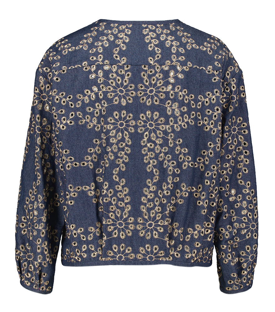 Blauwe vest met speciaal detail White Gigue