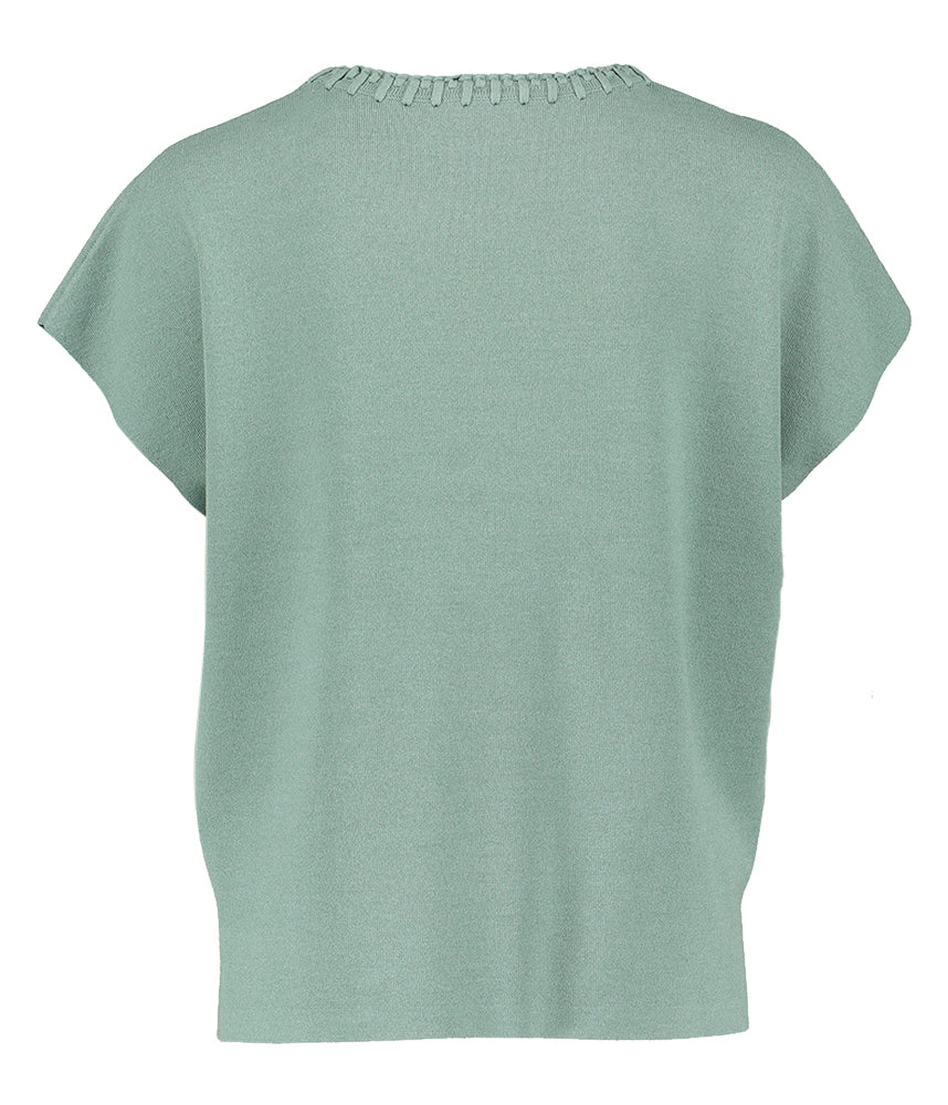 Groene pull met ronde hals en korte mouwen Leger Gigue