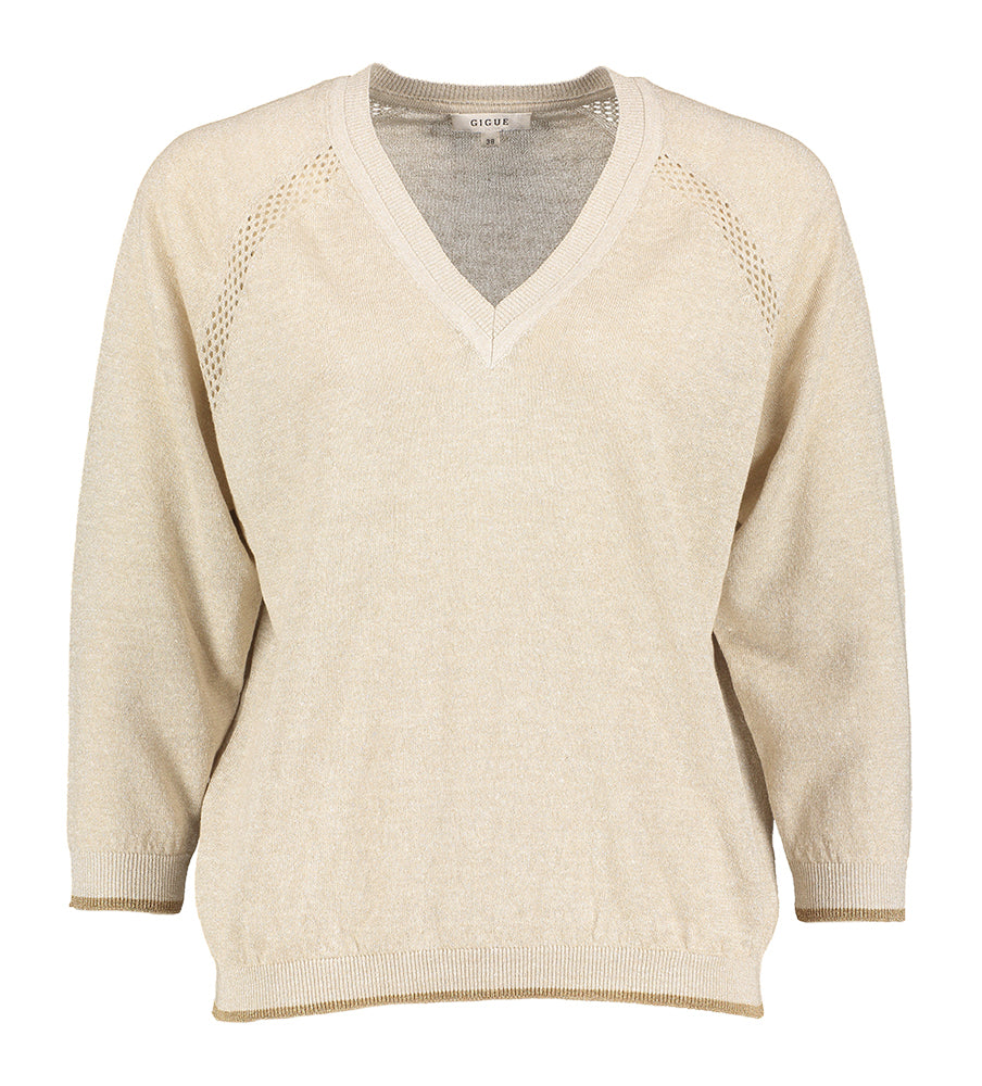 Pull doré avec détail Libro Gigue