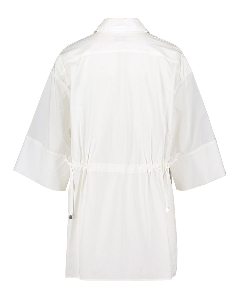 Witte katoenen lange bloes met strop in taille Hannah Gigue