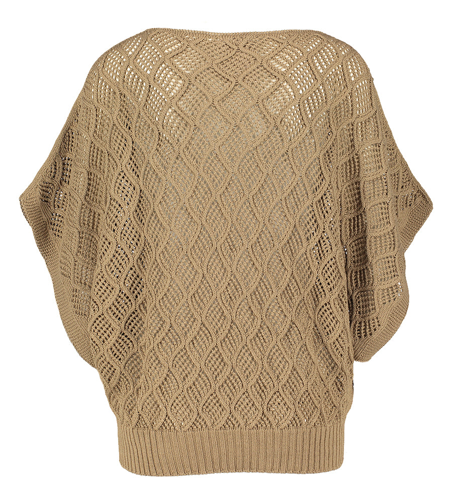 Donkerbeige gehaakte trui Semicouture