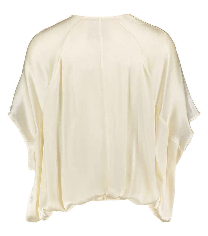 Creme kleurige oversized bloes met elastiek Semicouture