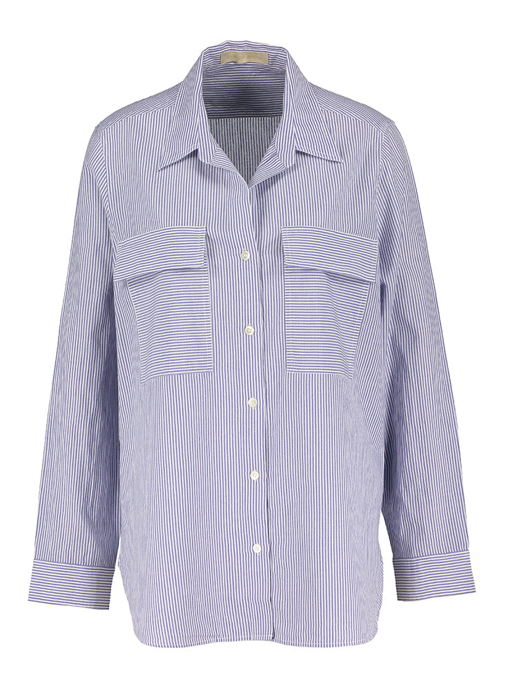 Blauw en wit gestreepte katoenen blouse Dim Vanessa Bruno