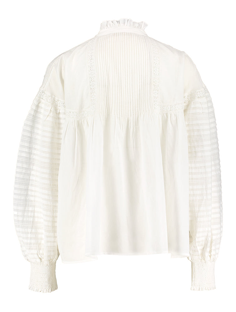 Witte bloes met broderie Dahlia Vanessa Bruno