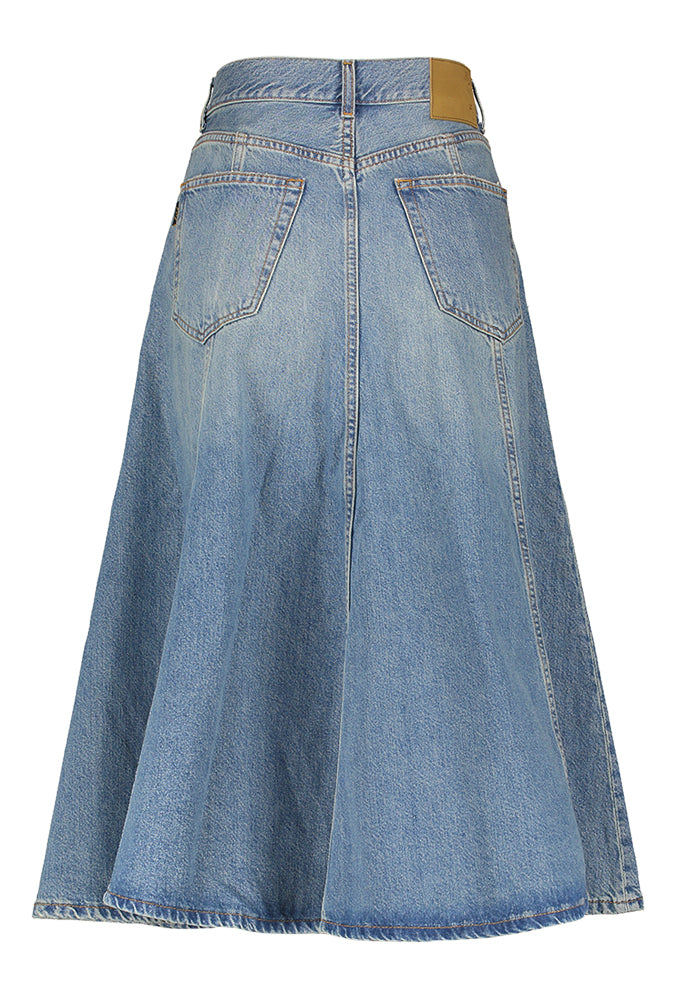 Afgewassen vintage A-lijn jeansrok Mid Serenity Haikure