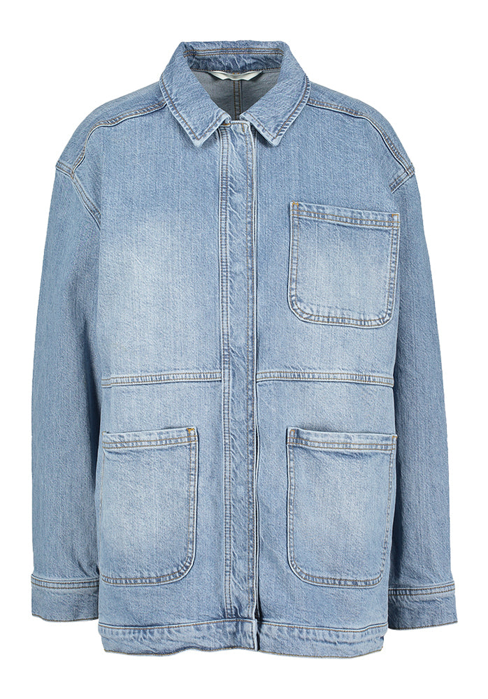 Blauwe halflange jeansjas Eli Ada Denim Jacket MSCH Copenhagen