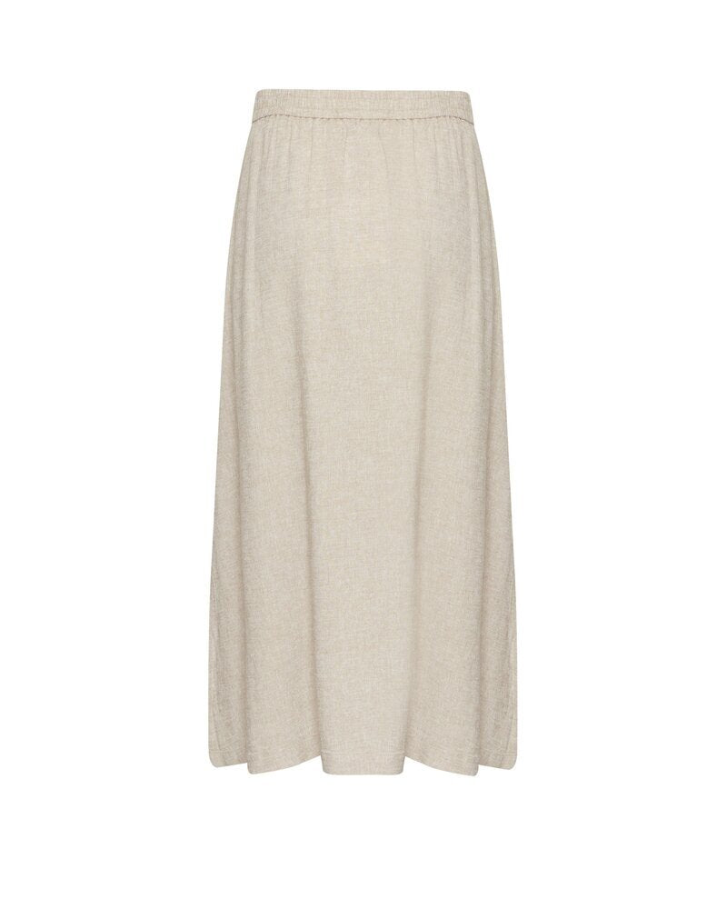 Jupe en lin beige avec poches et fentes latérales Pennie Ginia MSCH Copenhagen