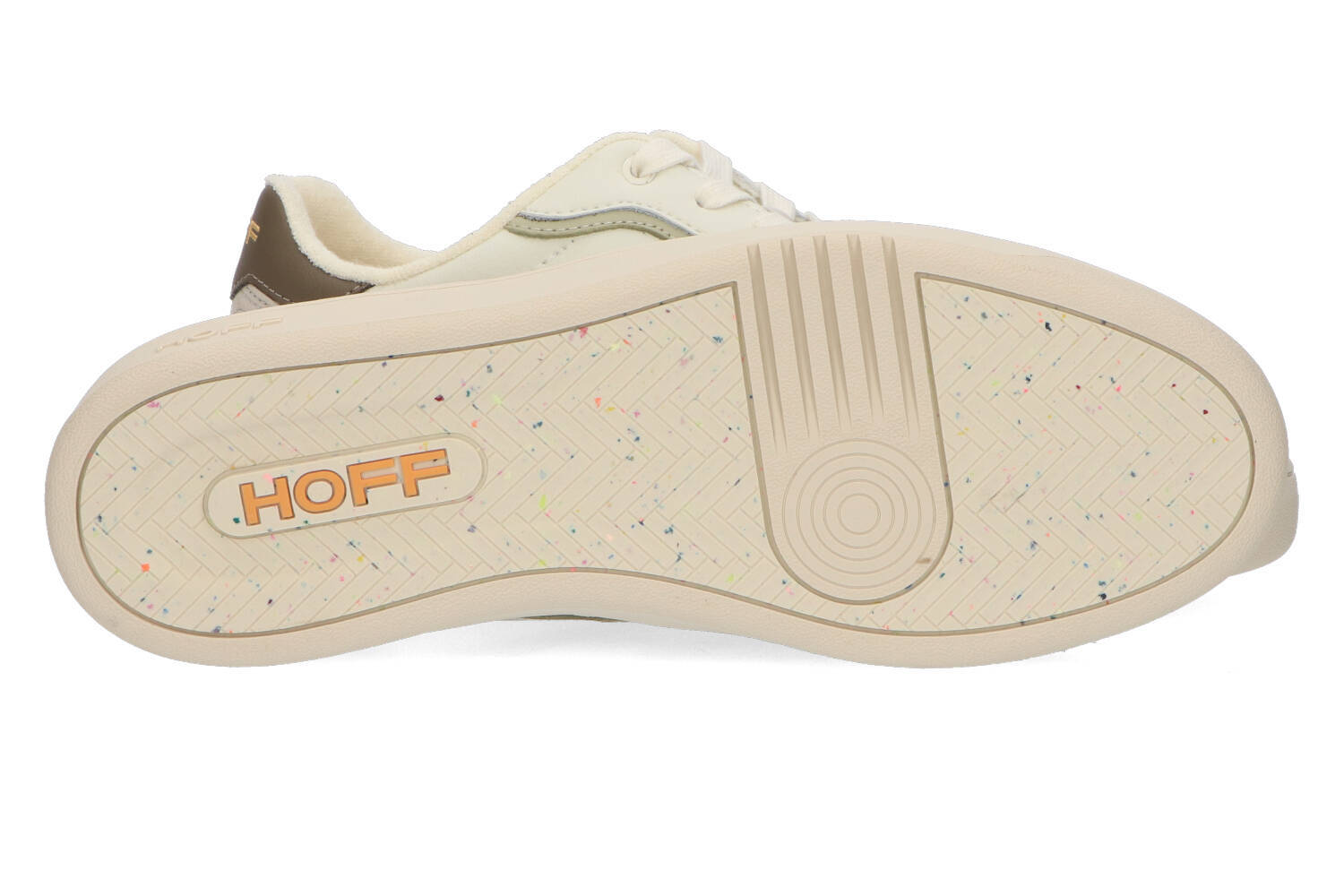 Witte lage sneakers met groen detail Fleming Hoff