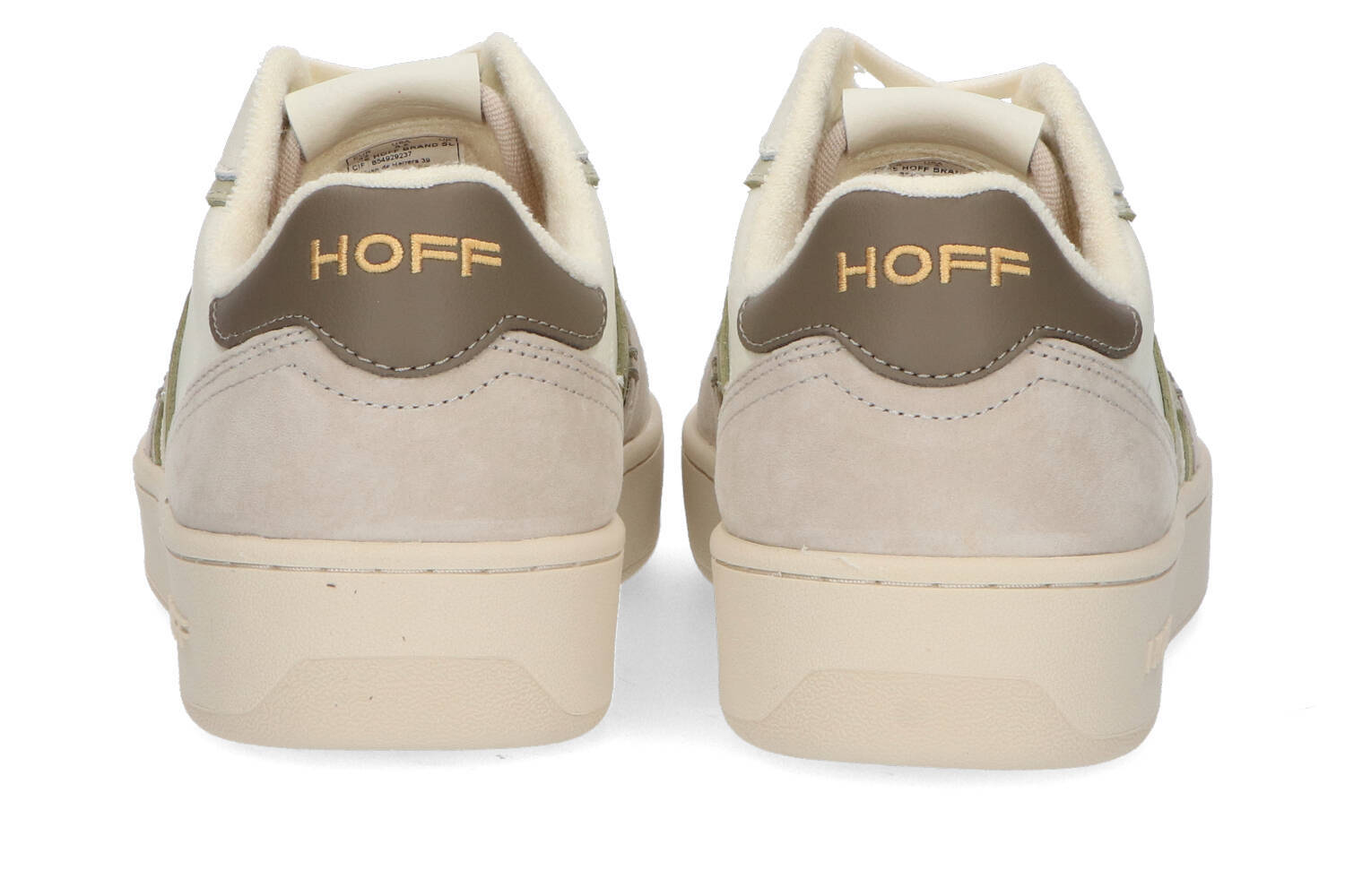 Witte lage sneakers met groen detail Fleming Hoff