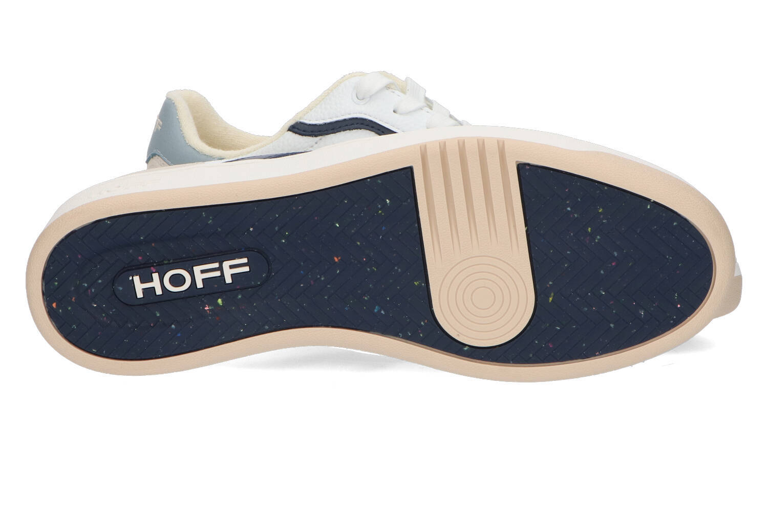 Witte lage sneakers met donkerblauwe details Tasquena Hoff