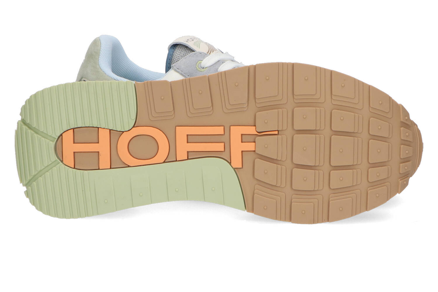 Baskets basses blanches avec détails bleu clair et vert clair Petra Hoff