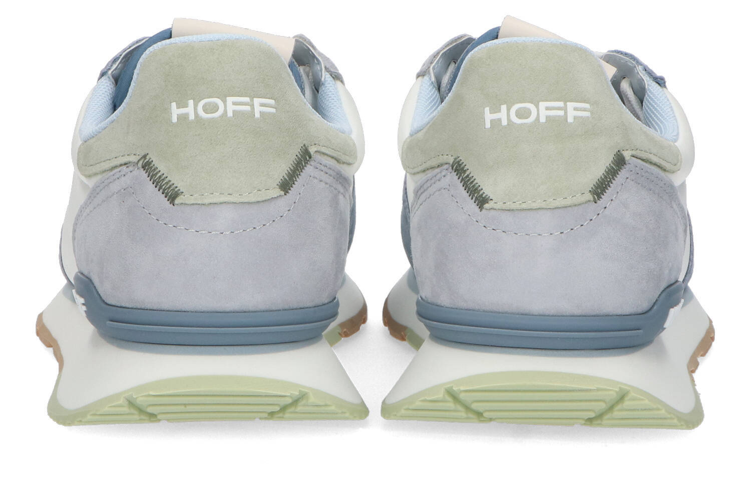 Witte lage sneakers met lichtblauwe en lichtgroene details Petra Hoff