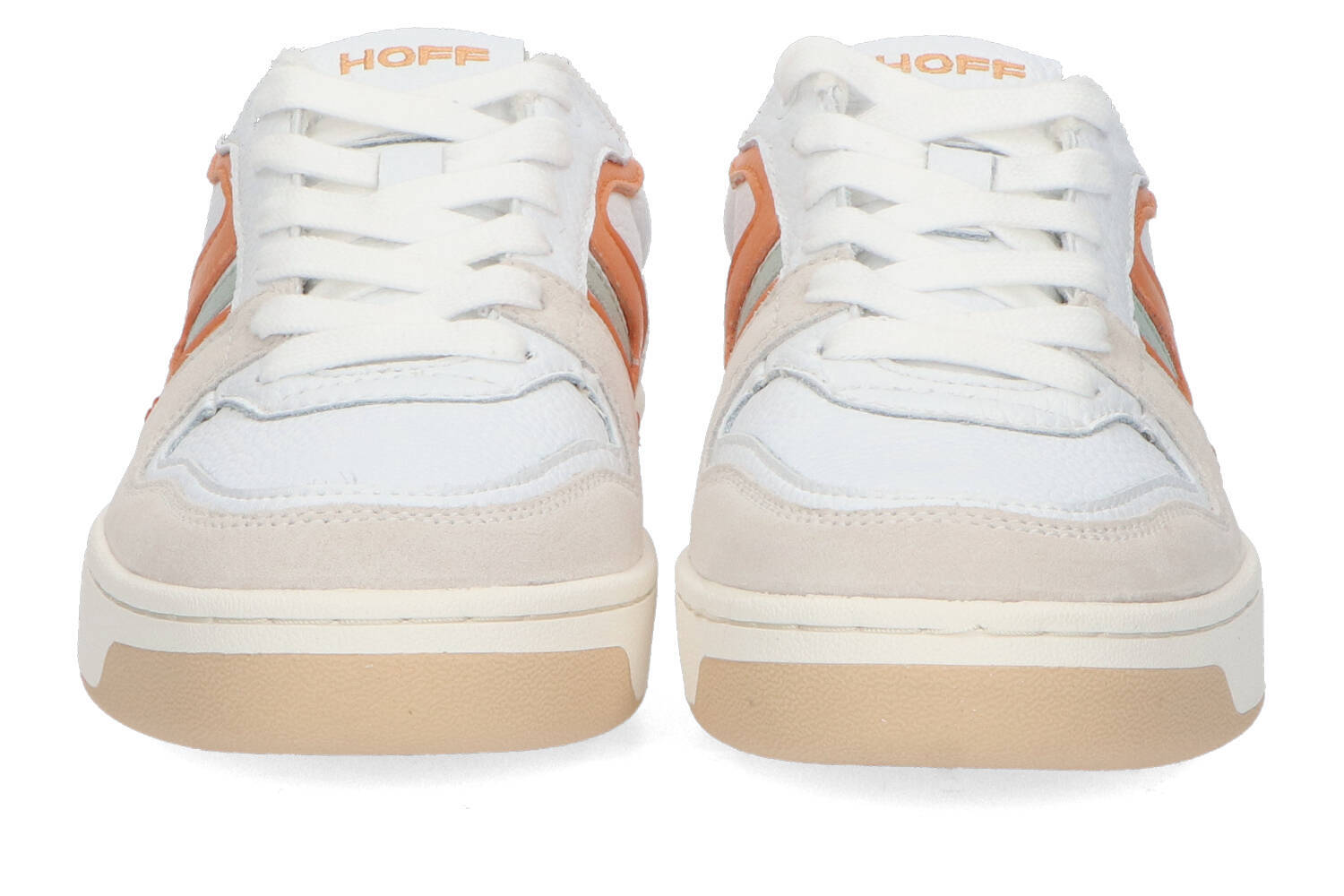 Witte lage sneakers met oranje detail Korai Square Hoff