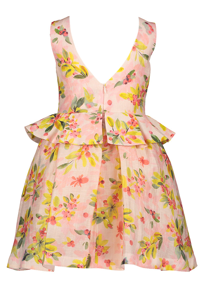 Roze jurk in bloemenprint Abel&Luna