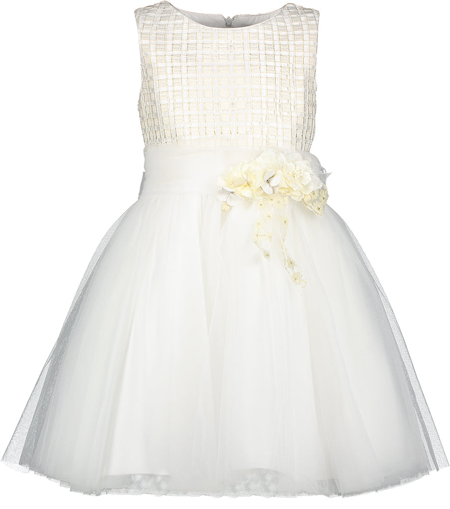 Wit kleed met bloemen strik Miss Leod