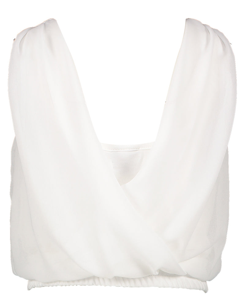 Witte top met ronde hals Diamante Blu
