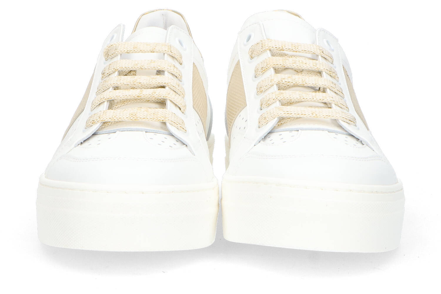Witte lage sneakers met gouden detail RTB