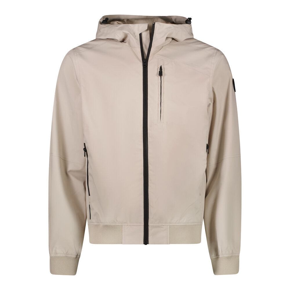 Veste d'été beige avec fermeture éclair et capuche Xamer Cars