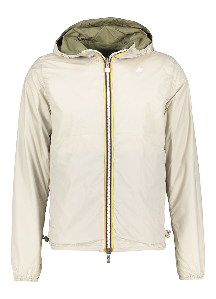 Veste à capuche réversible kaki/gris anthracite Jake Plus Double K-Way