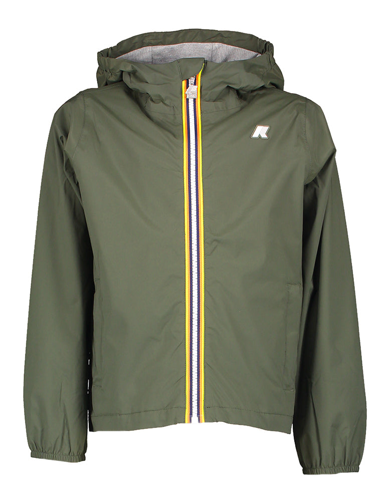 Kakigroene regenjas met kap K-Way