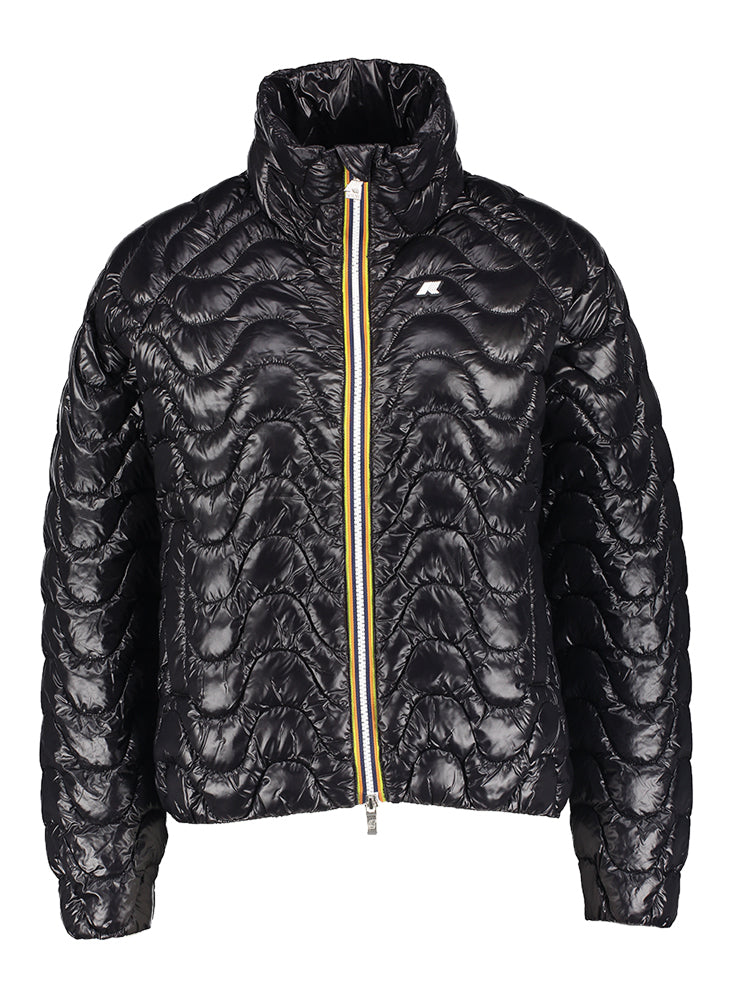 Zwarte padded glanzende zomerjas Soje Warm K-Way