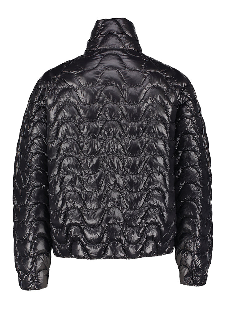 Zwarte padded glanzende zomerjas Soje Warm K-Way