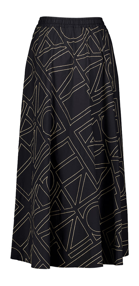 Jupe noire à imprimé blanc Liviana Conti