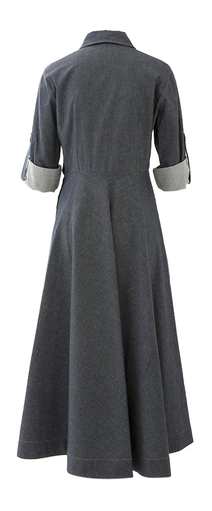 Robe en jean bleu à boutons sur le côté Liviana Conti