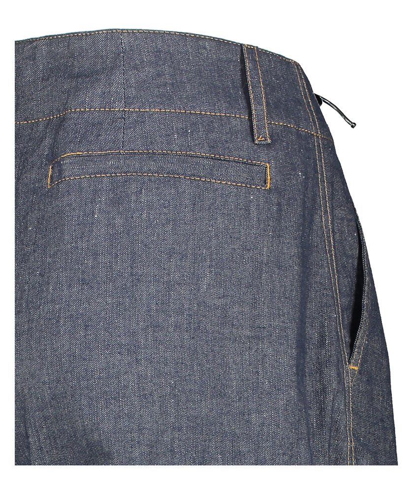 Donkerblauwe wijdvallende jeansbroek Liviana Conti