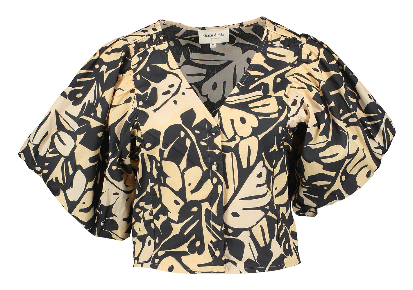 Blouse courte à imprimé ananas Grace & Mila
