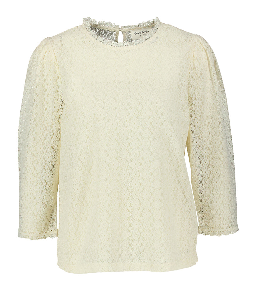 Ecru bloes in kant Phedre Grace & Mila