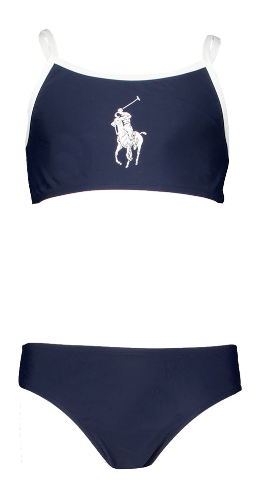 Donkerblauwe bikini me't wit merklogo Ralph Lauren