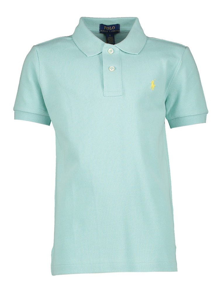 Lichtgroene polo met geel merklogo Ralph Lauren