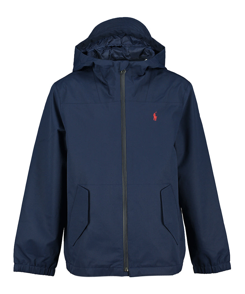 Donkerblauw zomerjas met rood merklogo Ralph Lauren